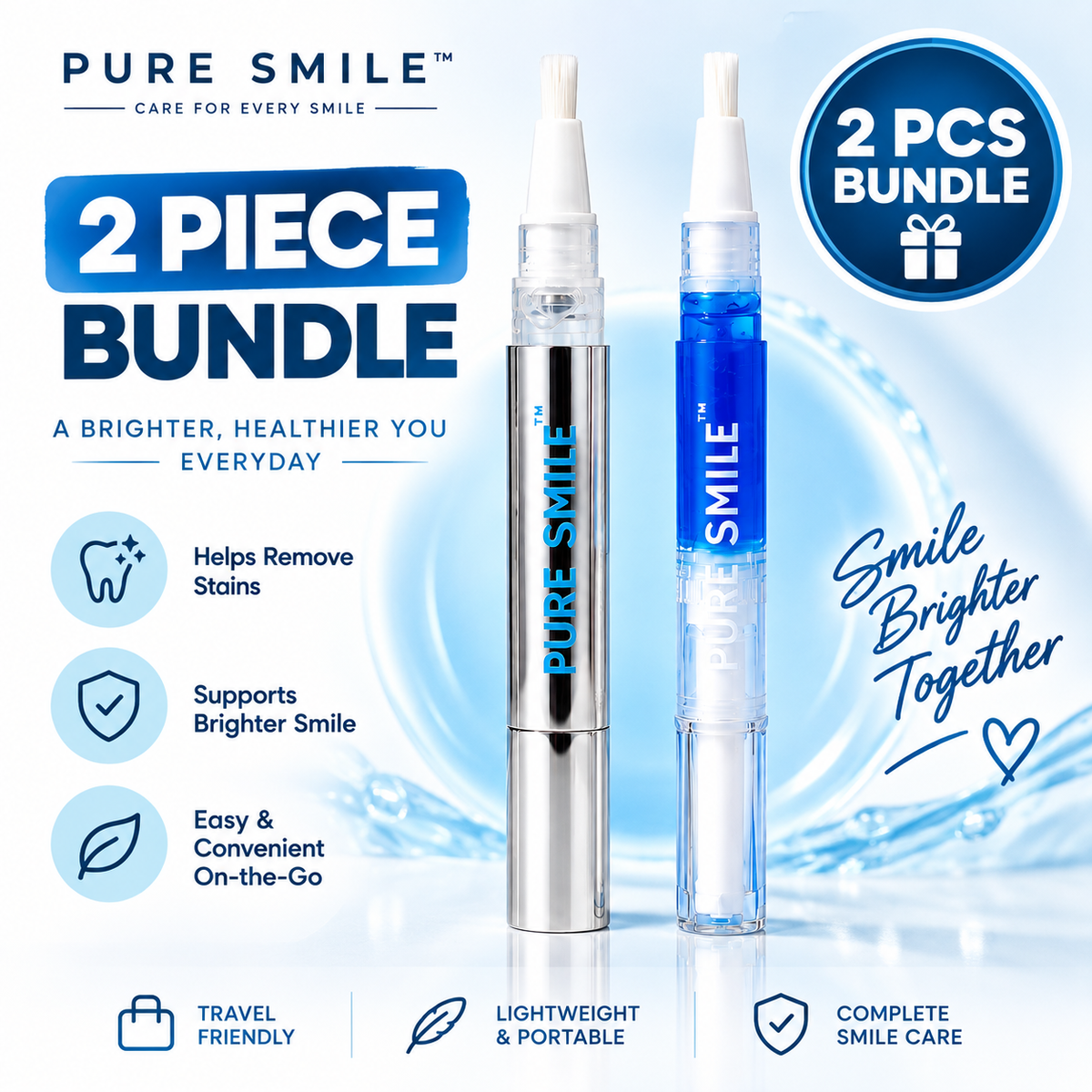 PURE SMILE™ Complete Smile Care Bundle with whitening & Desensitizing pen